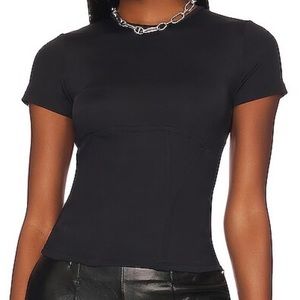 NWT Miaou Romy Corset Tee in Black